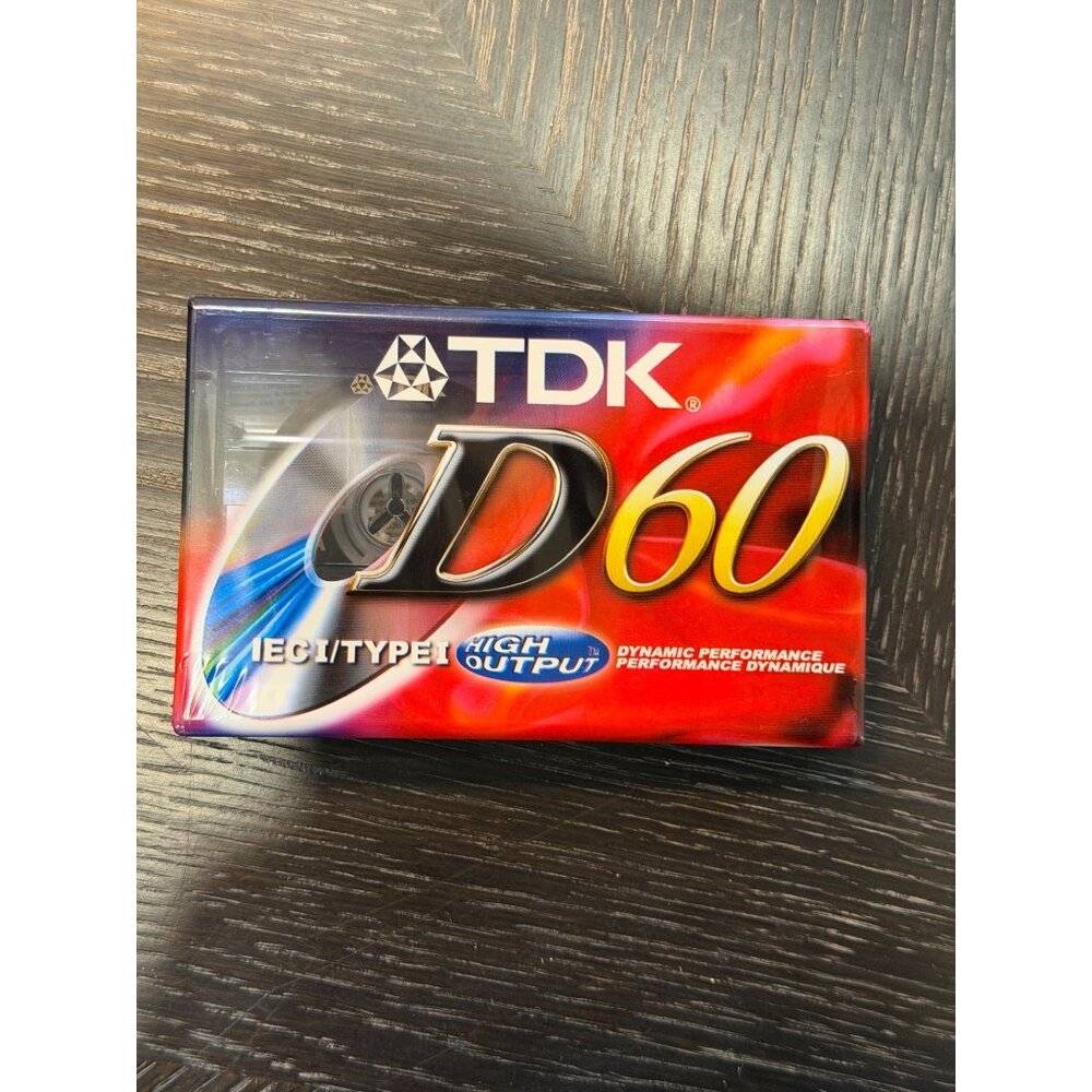 TDK D60 IEC Type I High Output Audio Cassette Tape - Sealed